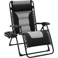 Oversized Black-Gray Padded Zero Gravity Chair