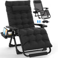 Oversized Black Padded Zero Gravity Chair