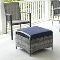 2-Pack Grey Wicker Outdoor Storage Ottoman