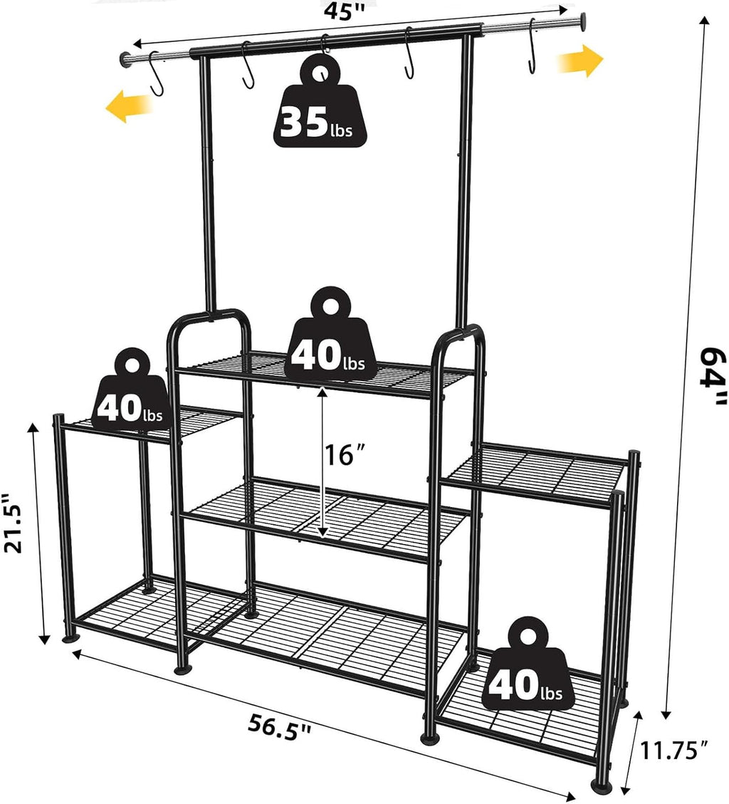 3-Tier Black Ladder Metal Plant Stand