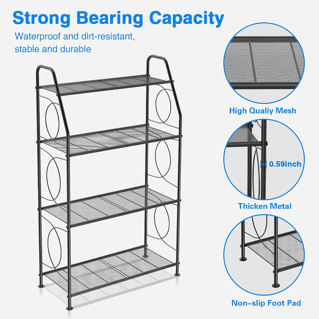 4-Tier Black Metal Plant Stand