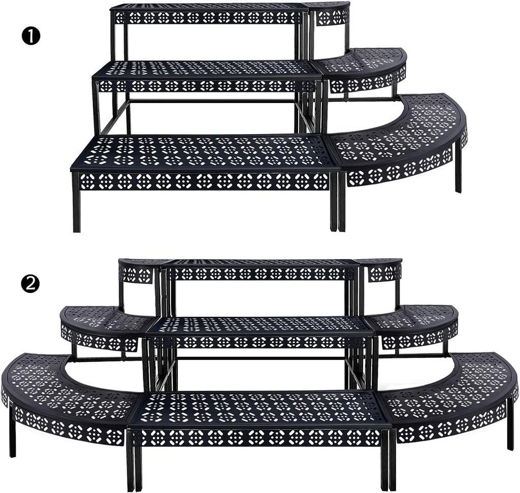 3-Tier Stair-Style Metal Plant Stand