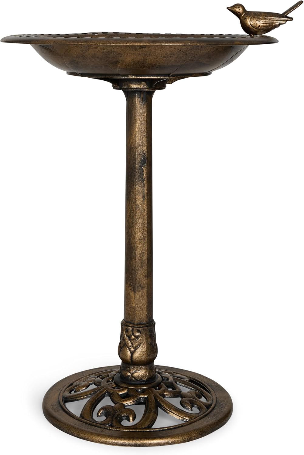 30 Inch Bronze Polyresin Outdoor Bird Bath