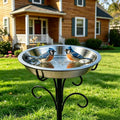 2-in-1 Stainless Steel Bird Bath & Feeder