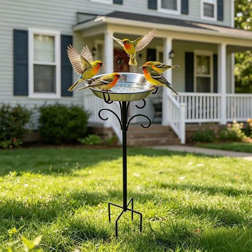 2-in-1 Stainless Steel Bird Bath & Feeder