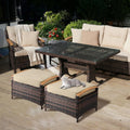 2-Pack Wicker Outdoor Storage Ottoman