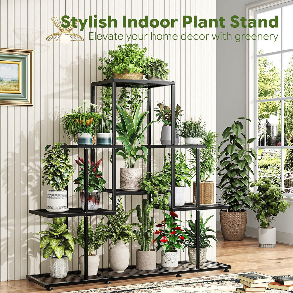 5-Tier Black Metal Corner Plant Stand
