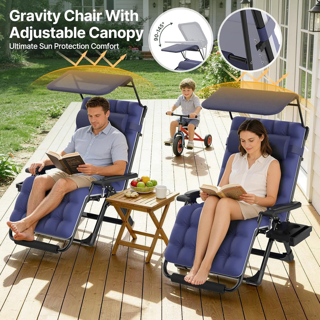 XXL Zero Gravity Chair with Canopy & Cushion