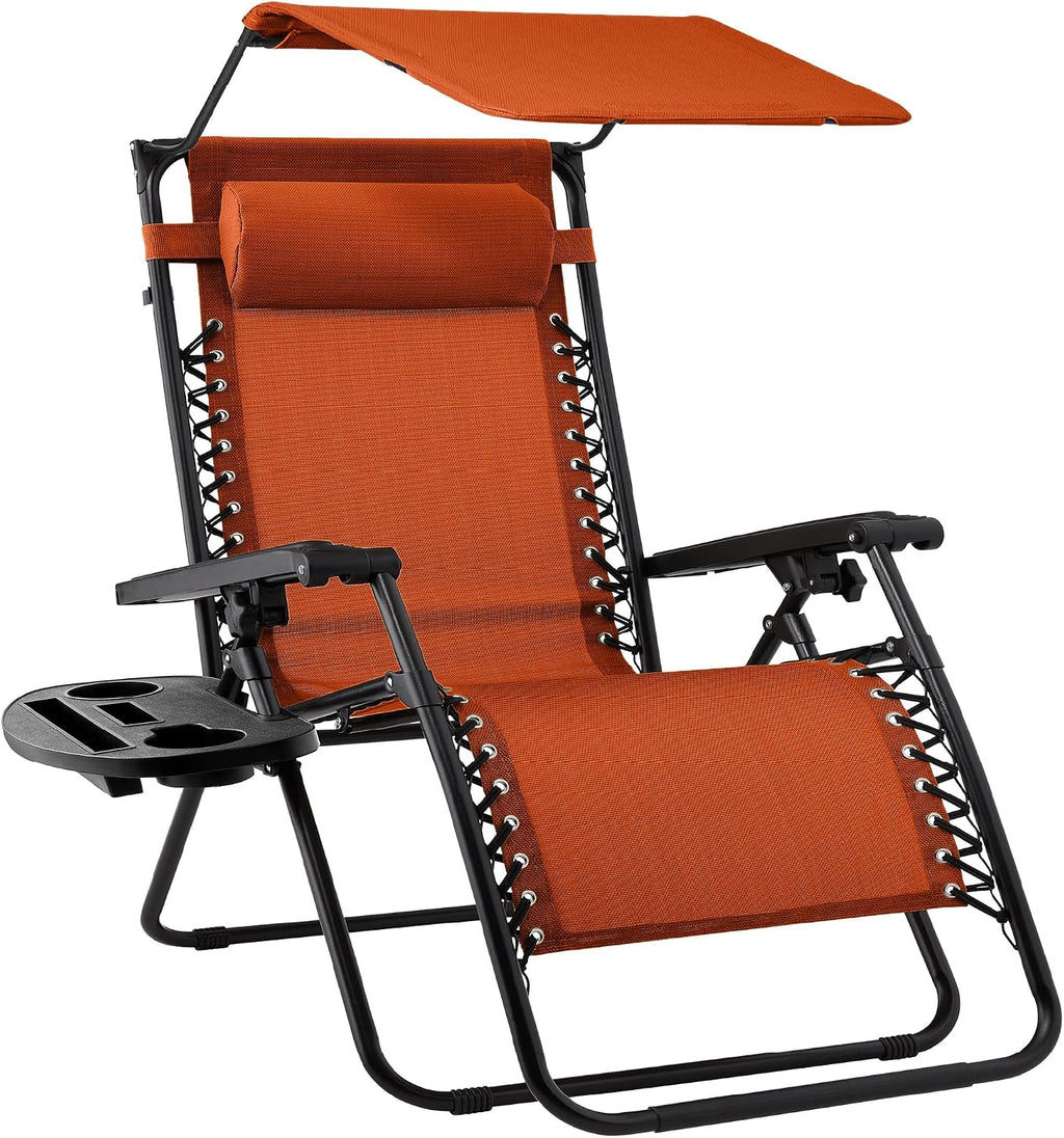 Zero Gravity Recliner with Canopy, Burnt Orange