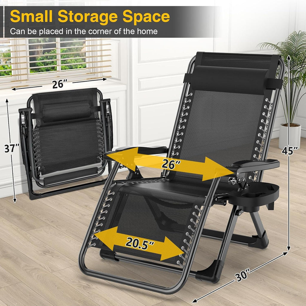 Padded Zero Gravity Chair with Side Tray