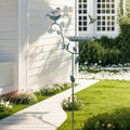 53in Green Metal Bird Bath & Feeder Station