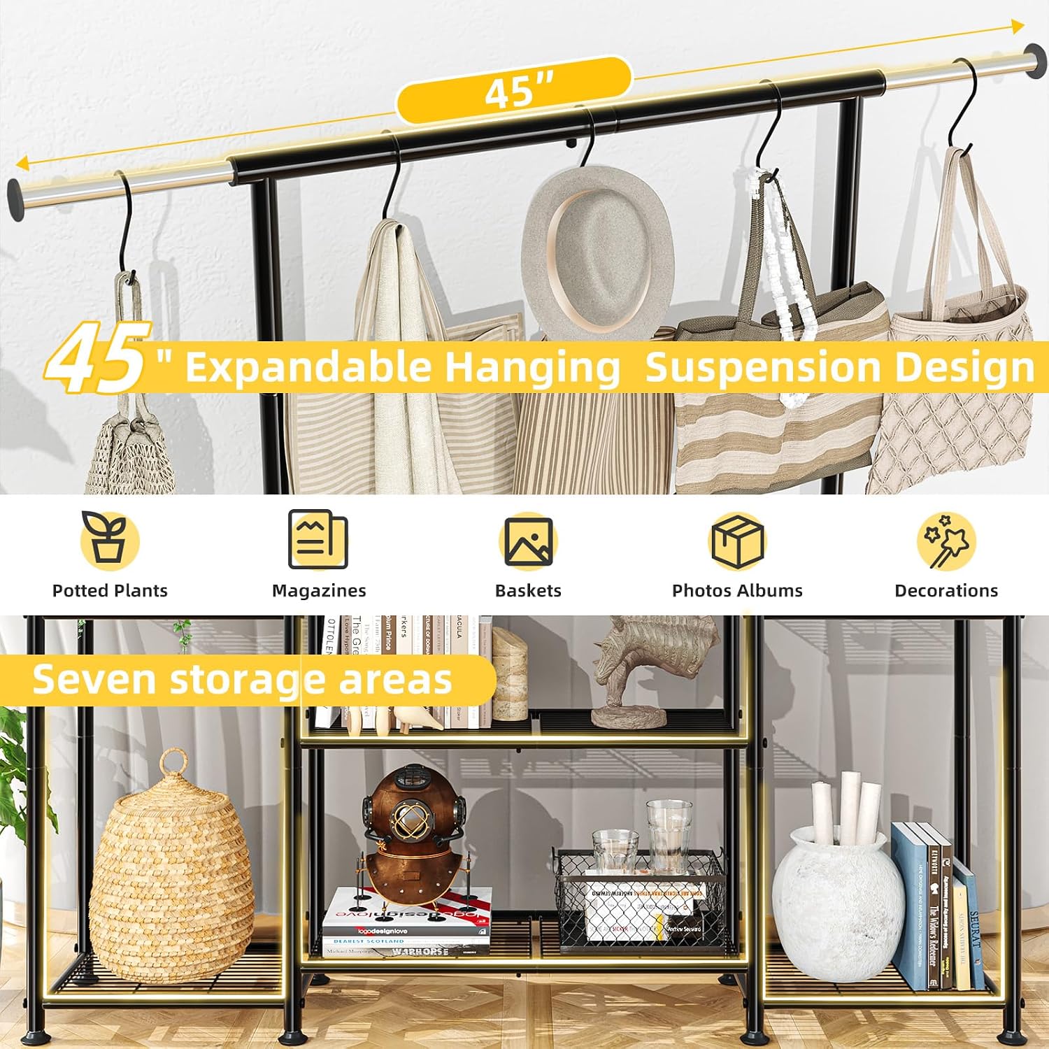3-Tier Black Ladder Metal Plant Stand