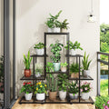 5-Tier Black Metal Corner Plant Stand