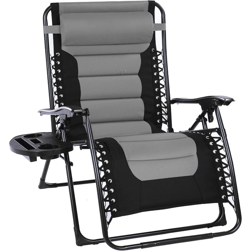 Oversized Black Padded Zero Gravity Chair
