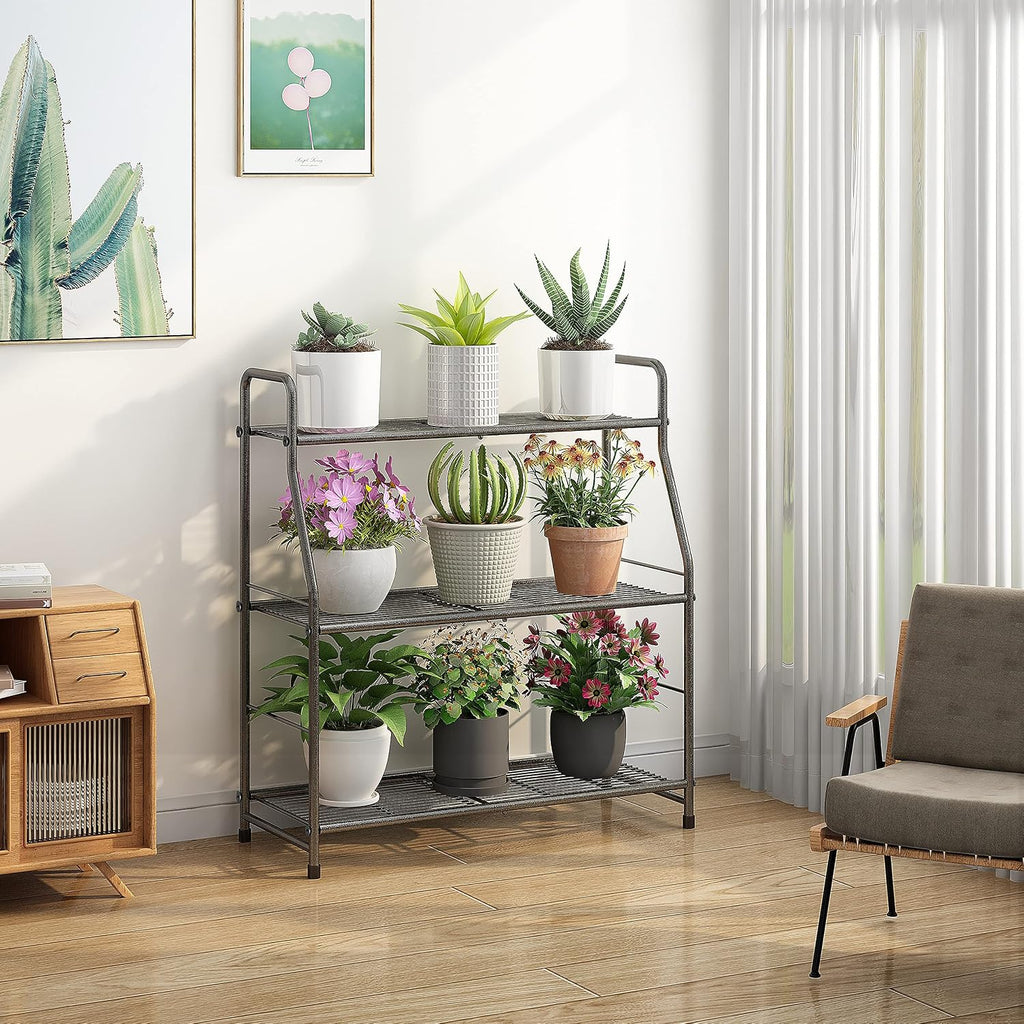 3-Tier Waterproof Metal Plant Stand