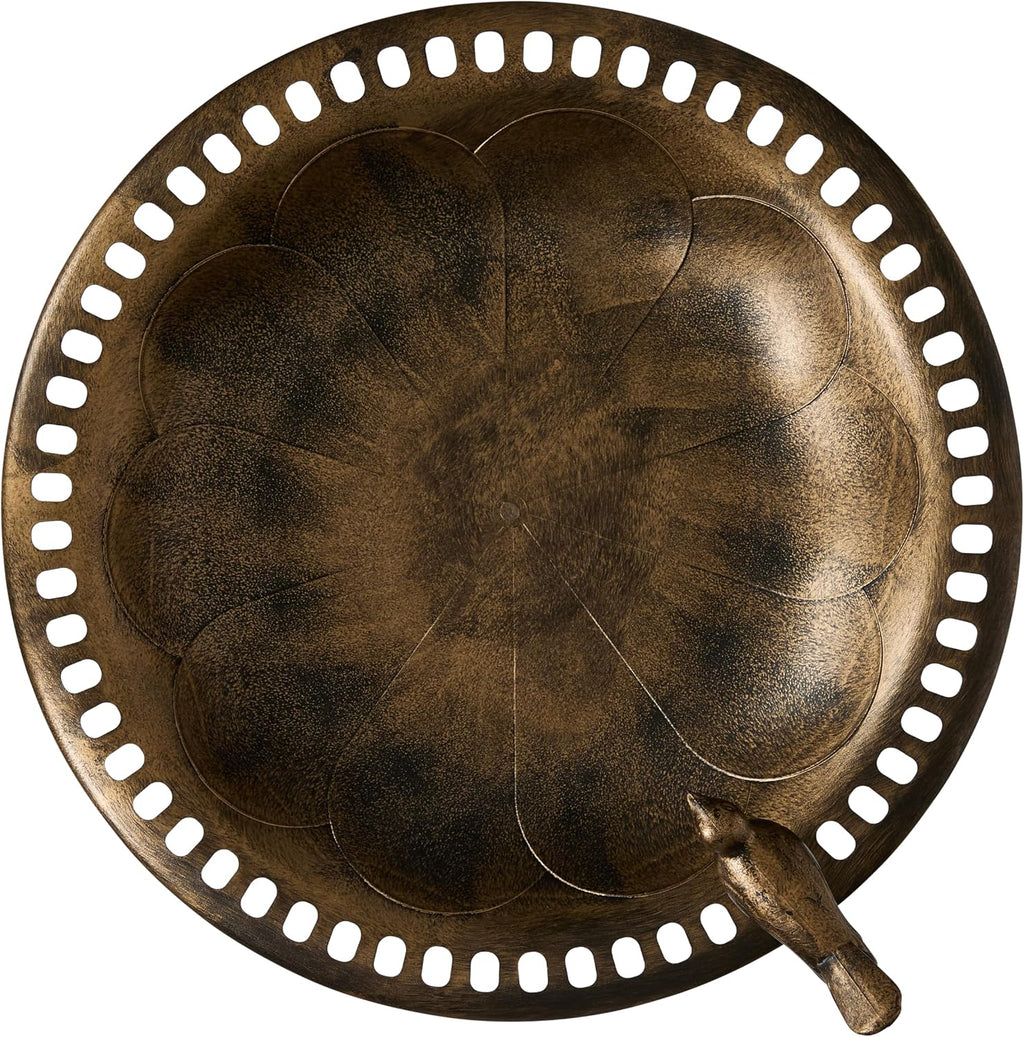 30 Inch Bronze Polyresin Outdoor Bird Bath